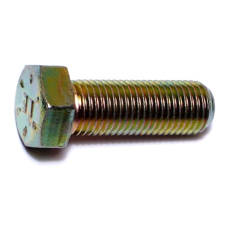 Midwest Fastener Grade 8, 7/16"-20 Hex Head Cap Screw, Zinc Yellow Steel, 1-1/4 in L, 25 PK 00873